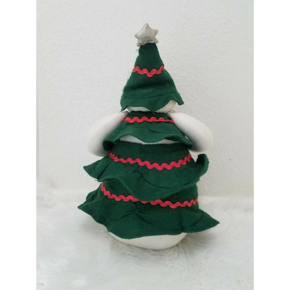Terry's Village Snowman Wrapped in Christmas Tree Plush Bean Bottom Free Stand - Picture 5 of 9